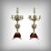 Pair of important bronze candelabra, Renaissance style – 1920