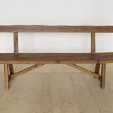 Oiled solid elm backrest bench
