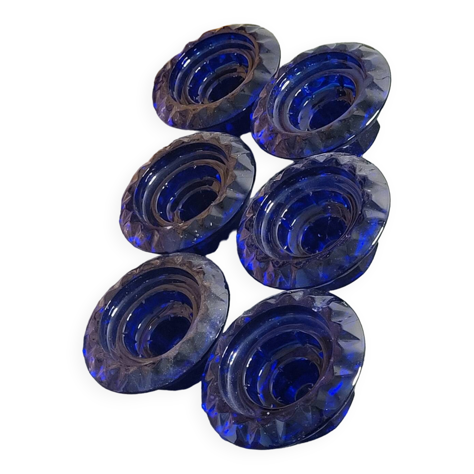 Navy blue candle holders