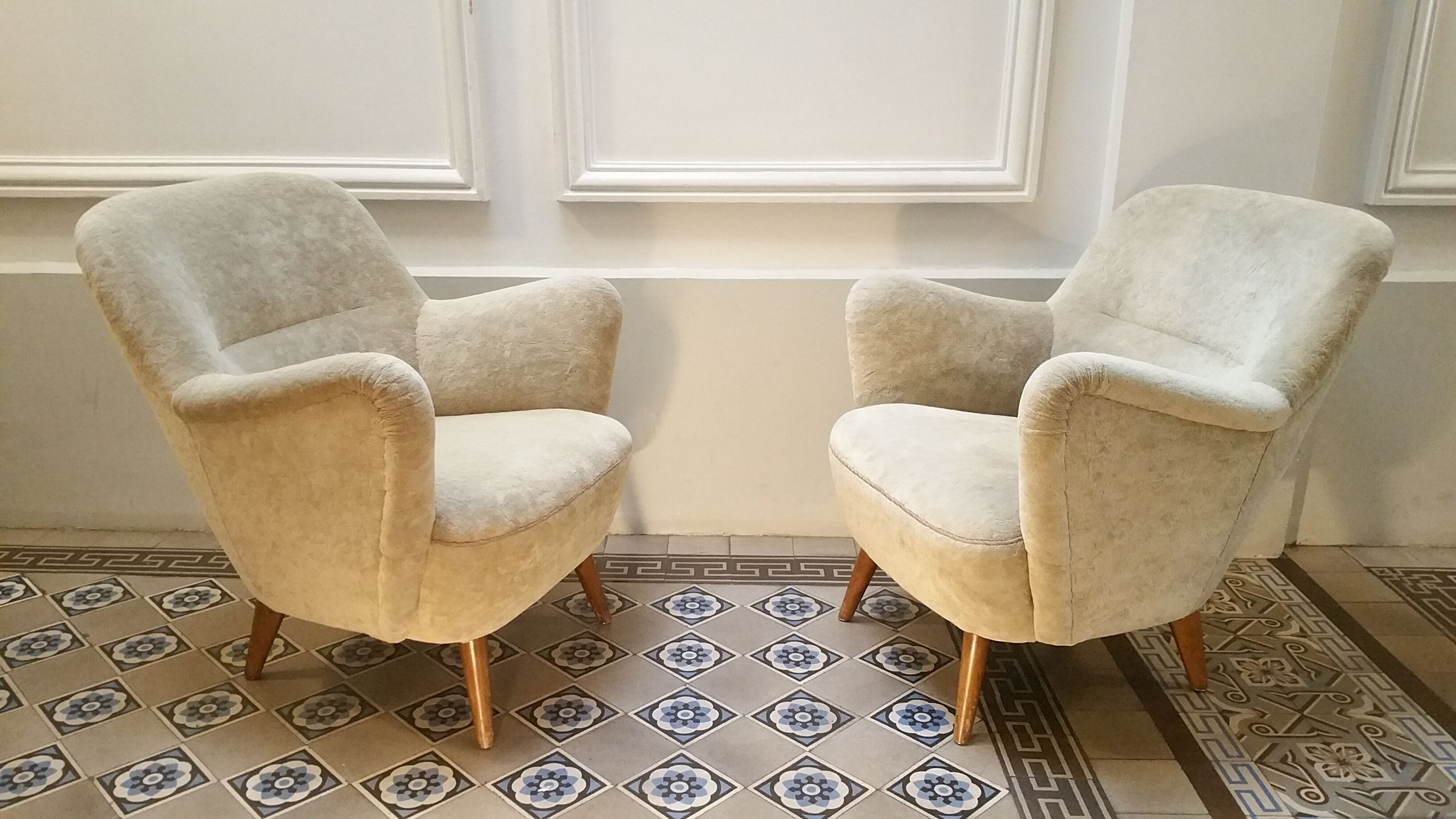 Pair of chairs 50s organic design vintage