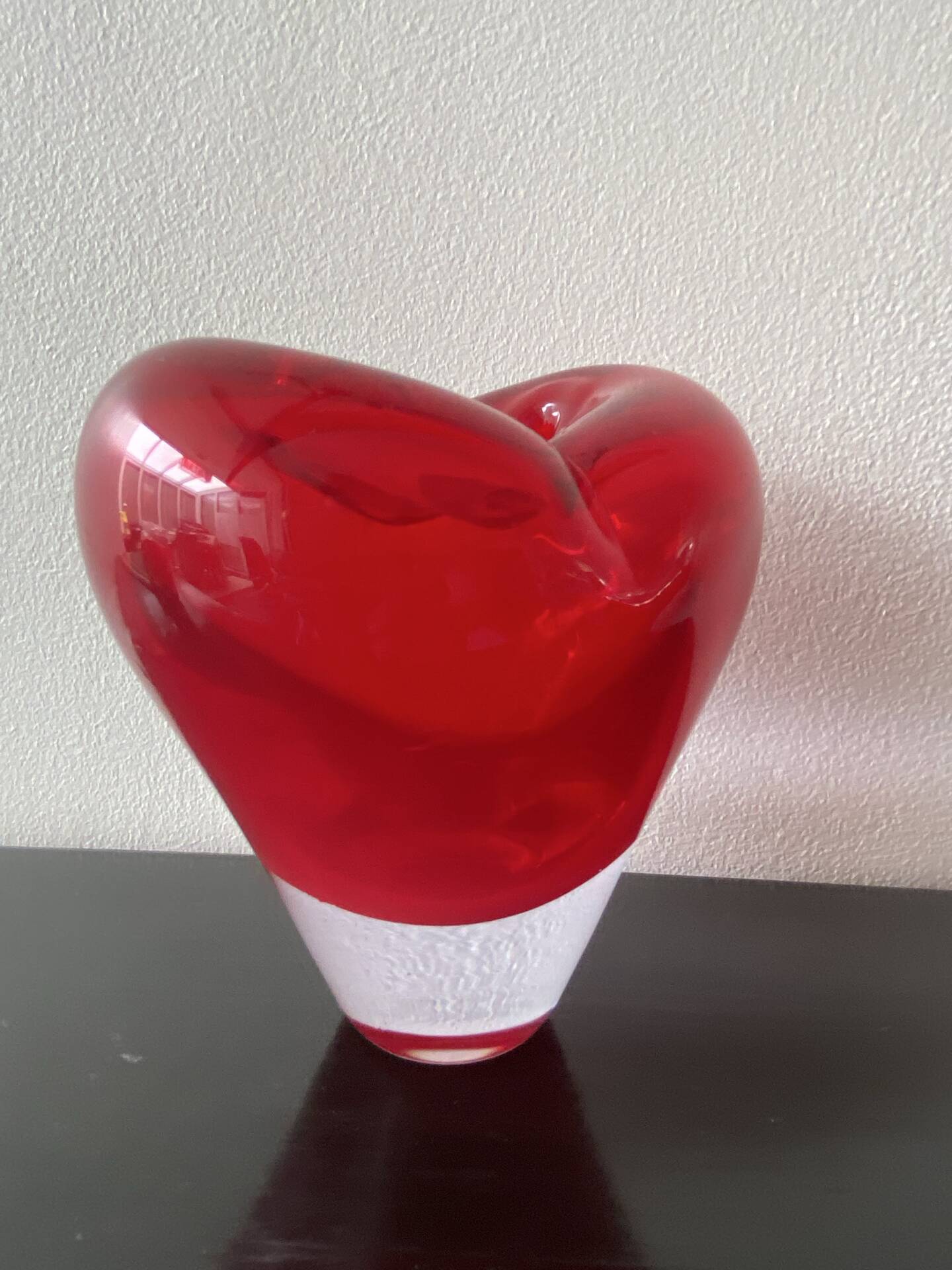 Red Heart Vase Murano attributed to Salviati by Maria Christina Hamel