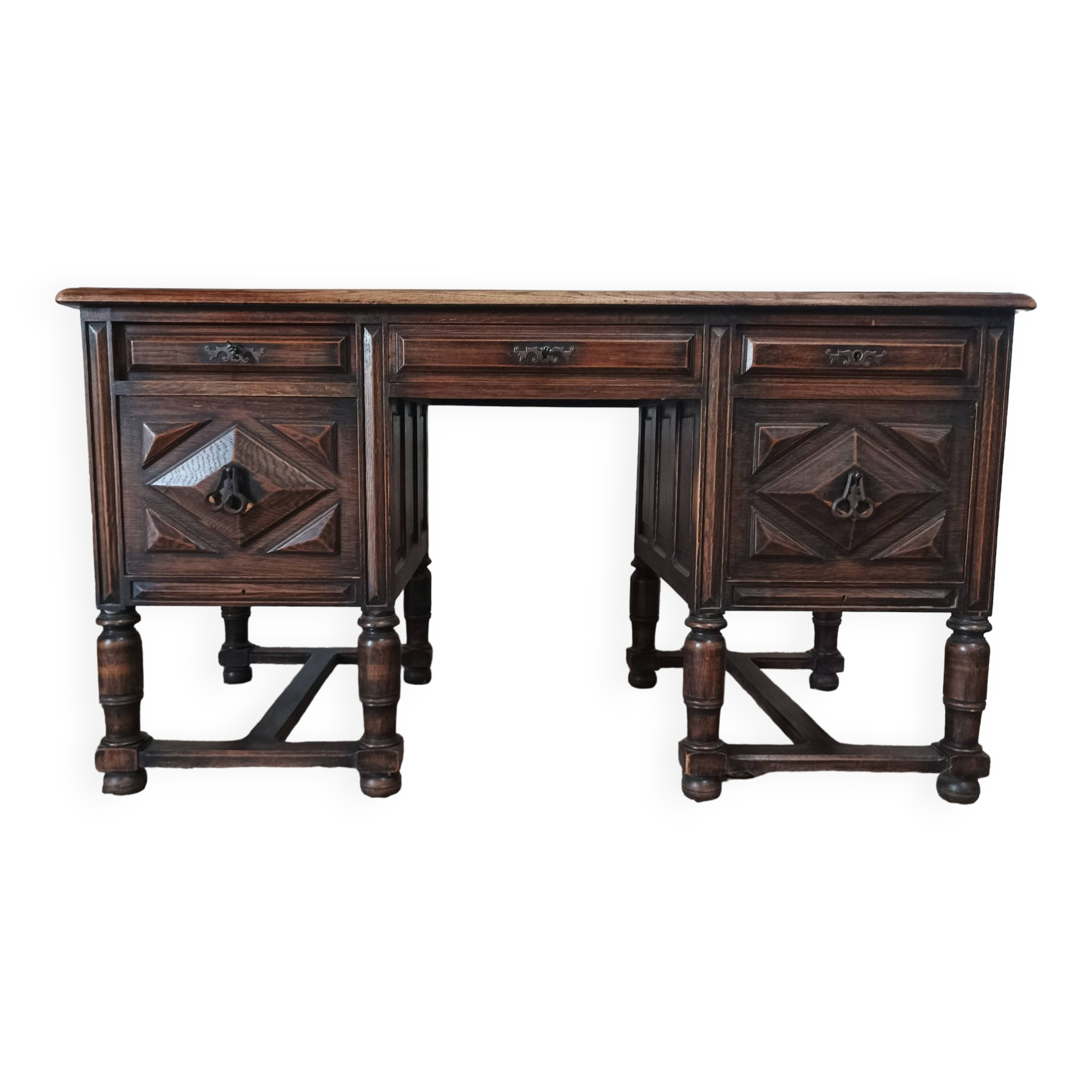 Mazarin Louis XIII style oak desk