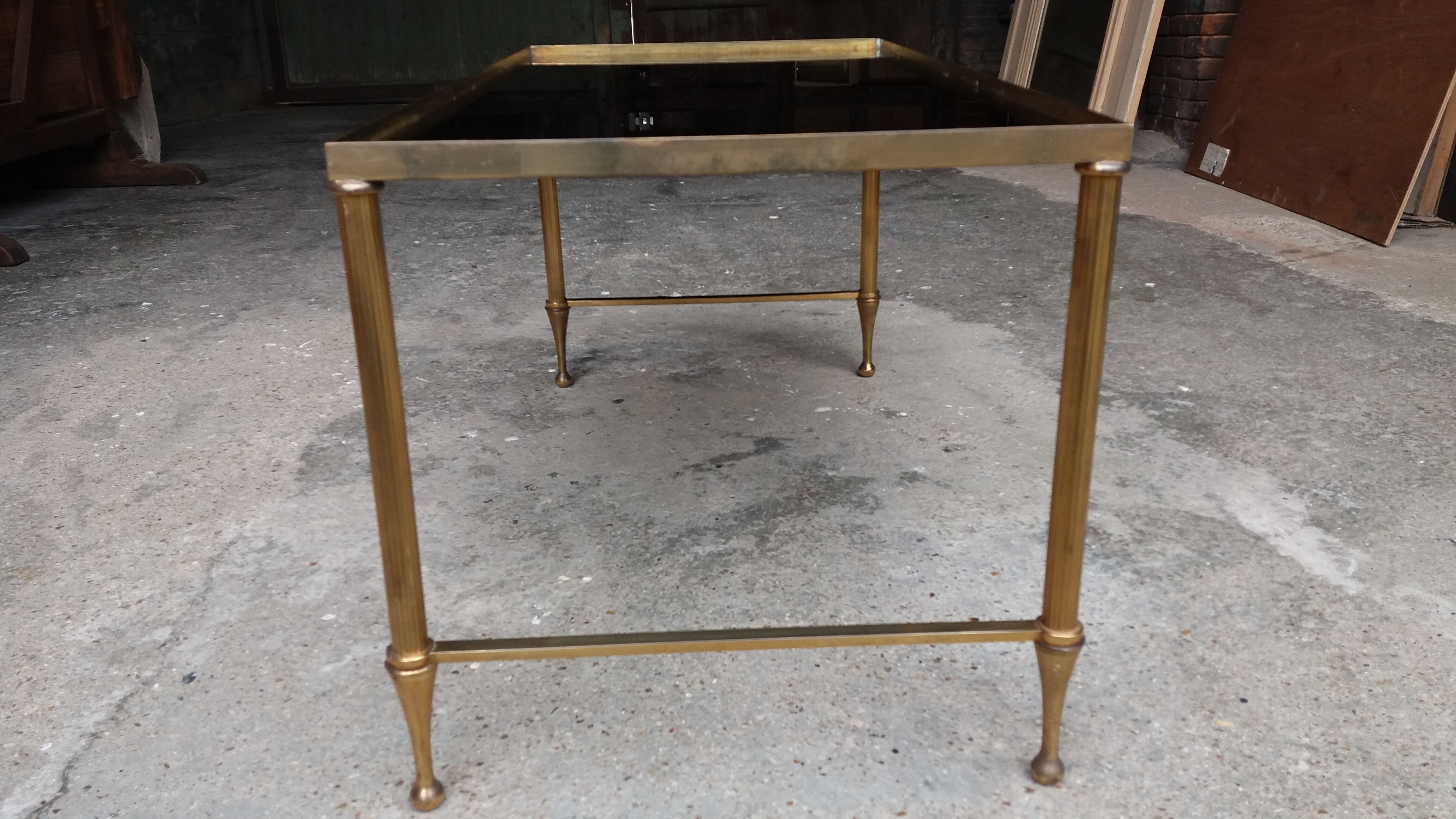 Brass and glass coffee table