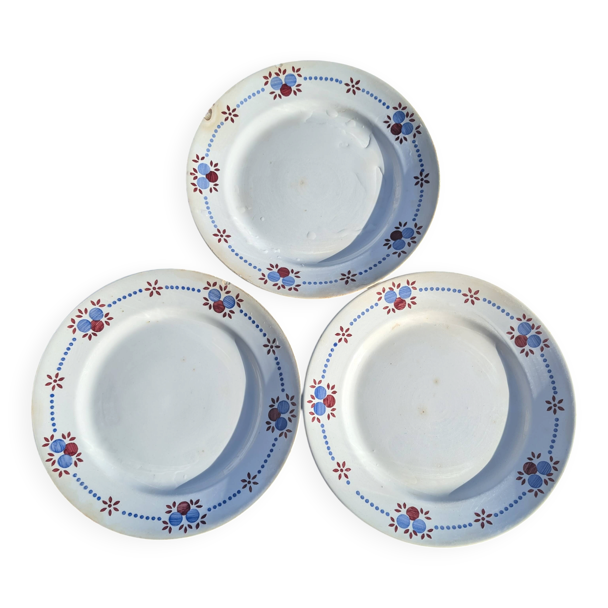 vintage French flat plates vf Paris Pommettes