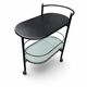 Black oval drinks trolley / bar cart / 1980s