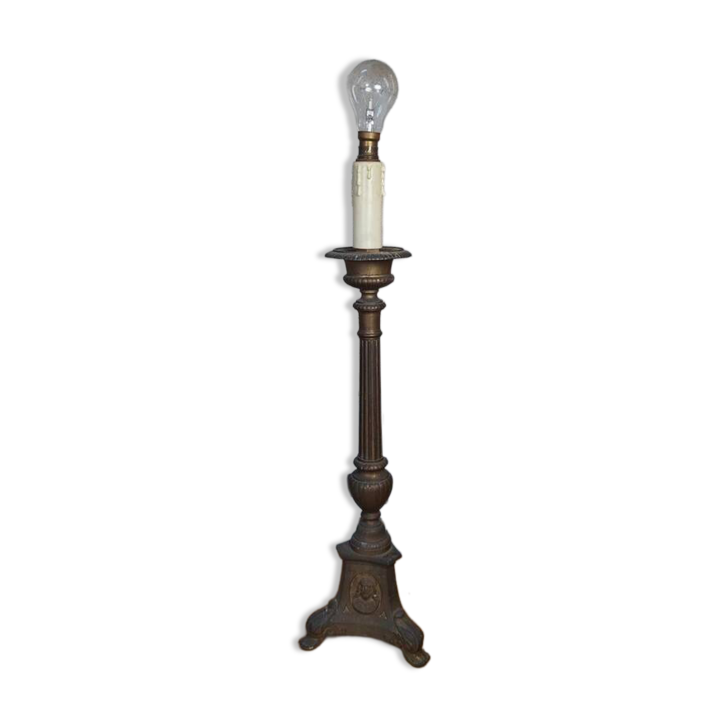 Antique brass lamp base