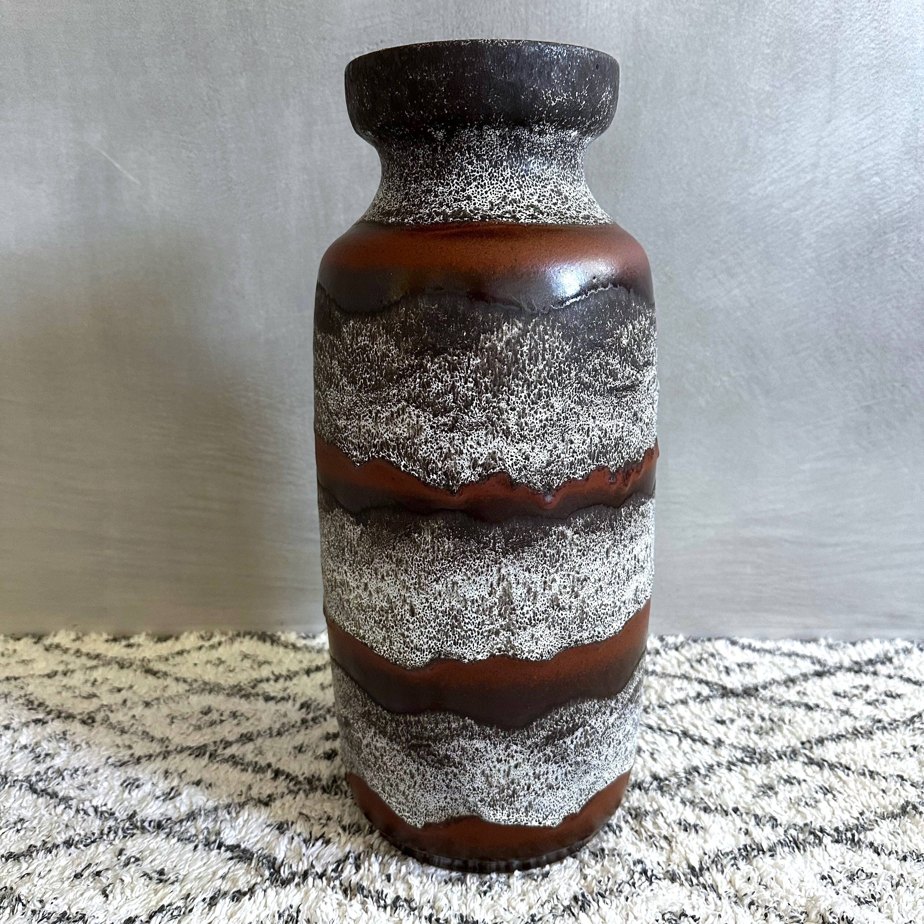 Mid Century Bay Ceramic Floor Vase, Large Vase 70-45, Fat Lava Ceramic, WGP