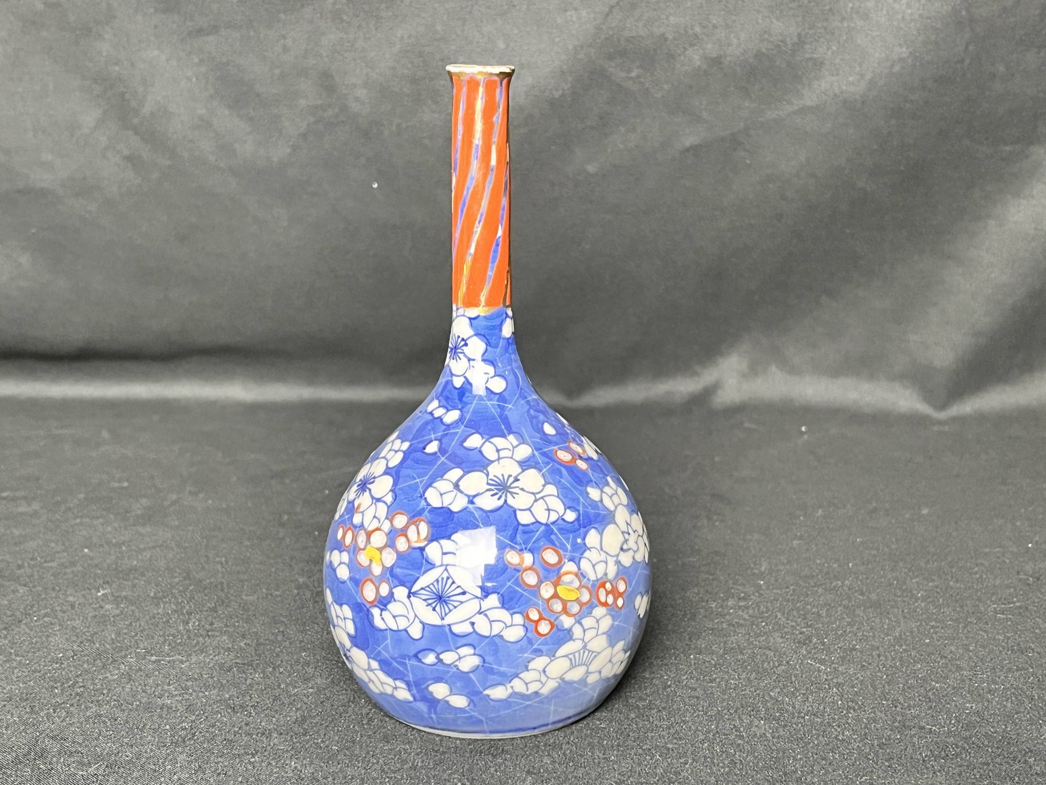 Asia, narrow neck ceramic vase, 20th century signature