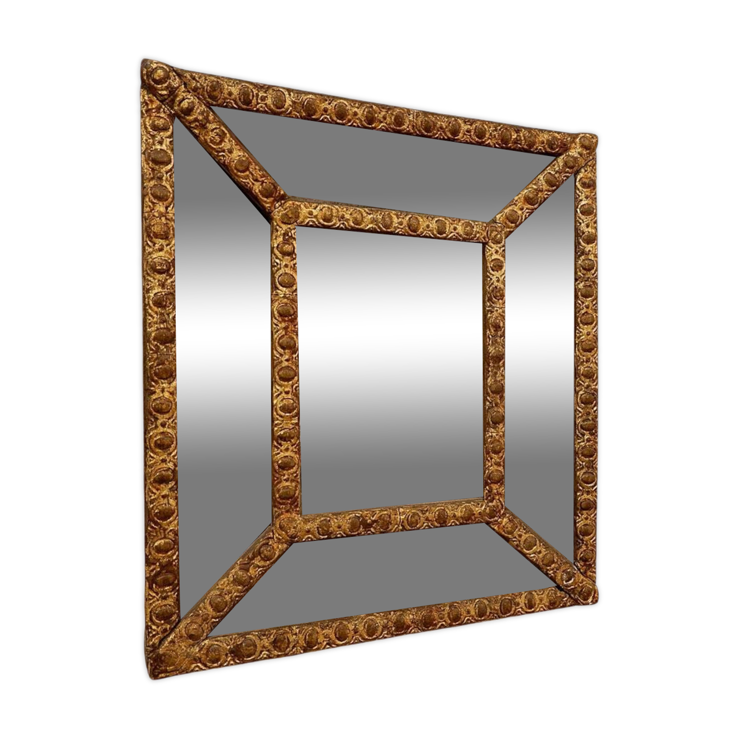 18th century giltwood beaded mirror