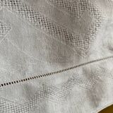 Nappe blanche ancienne monogramme