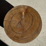 Stool, side table, cylindrical solid mango wood end table.