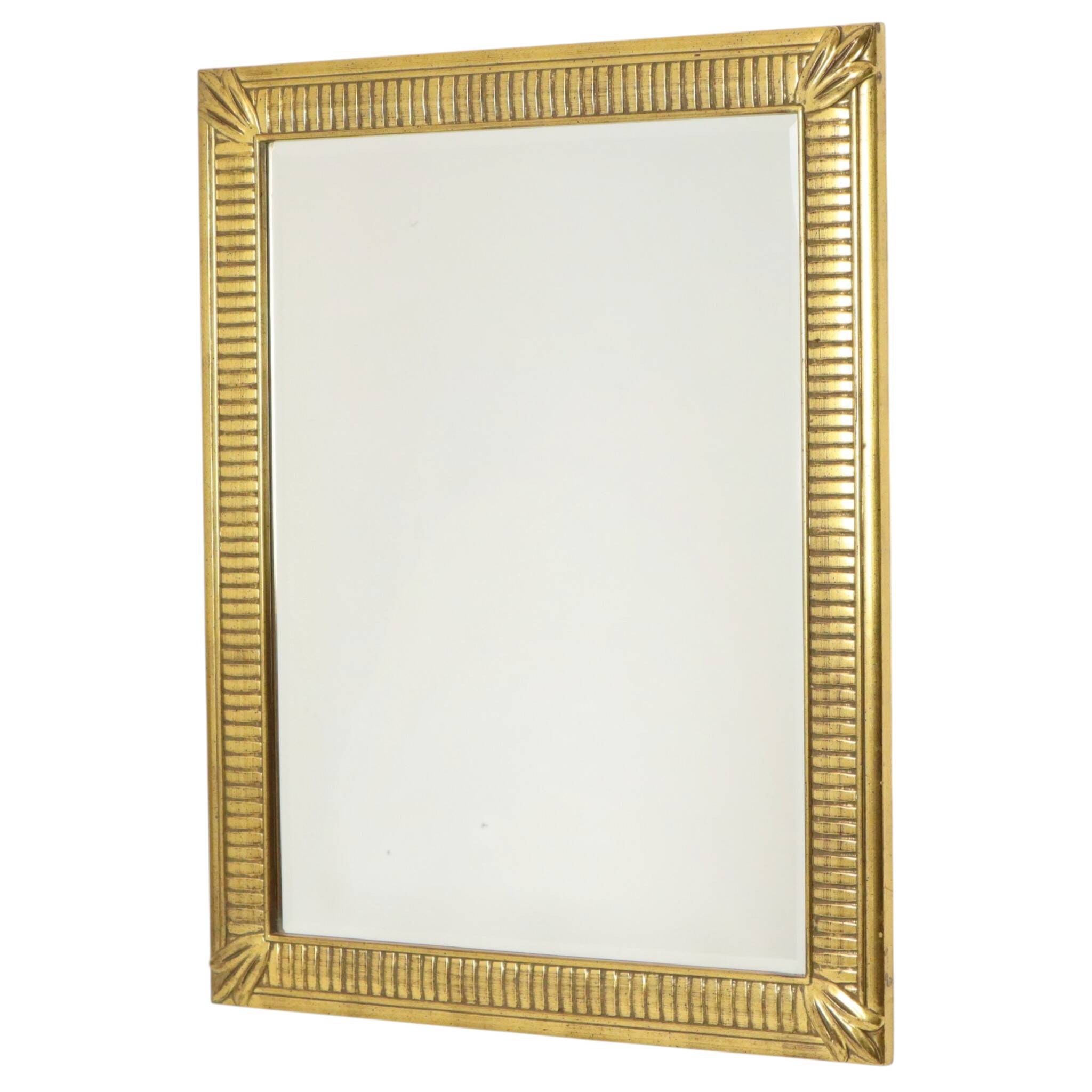 Miroir Deknudt en or Hollywood Regency biseauté 92 cm