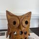 Stoneware lantern in the shape of an owl.