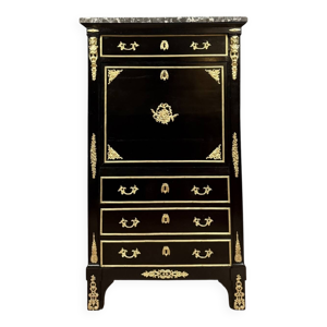 Secrétaire en bois laqué - noir