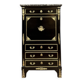 Secretary in black lacquered wood and gilded bronze