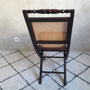 Chaise pliante en bois et cannage style anglais
