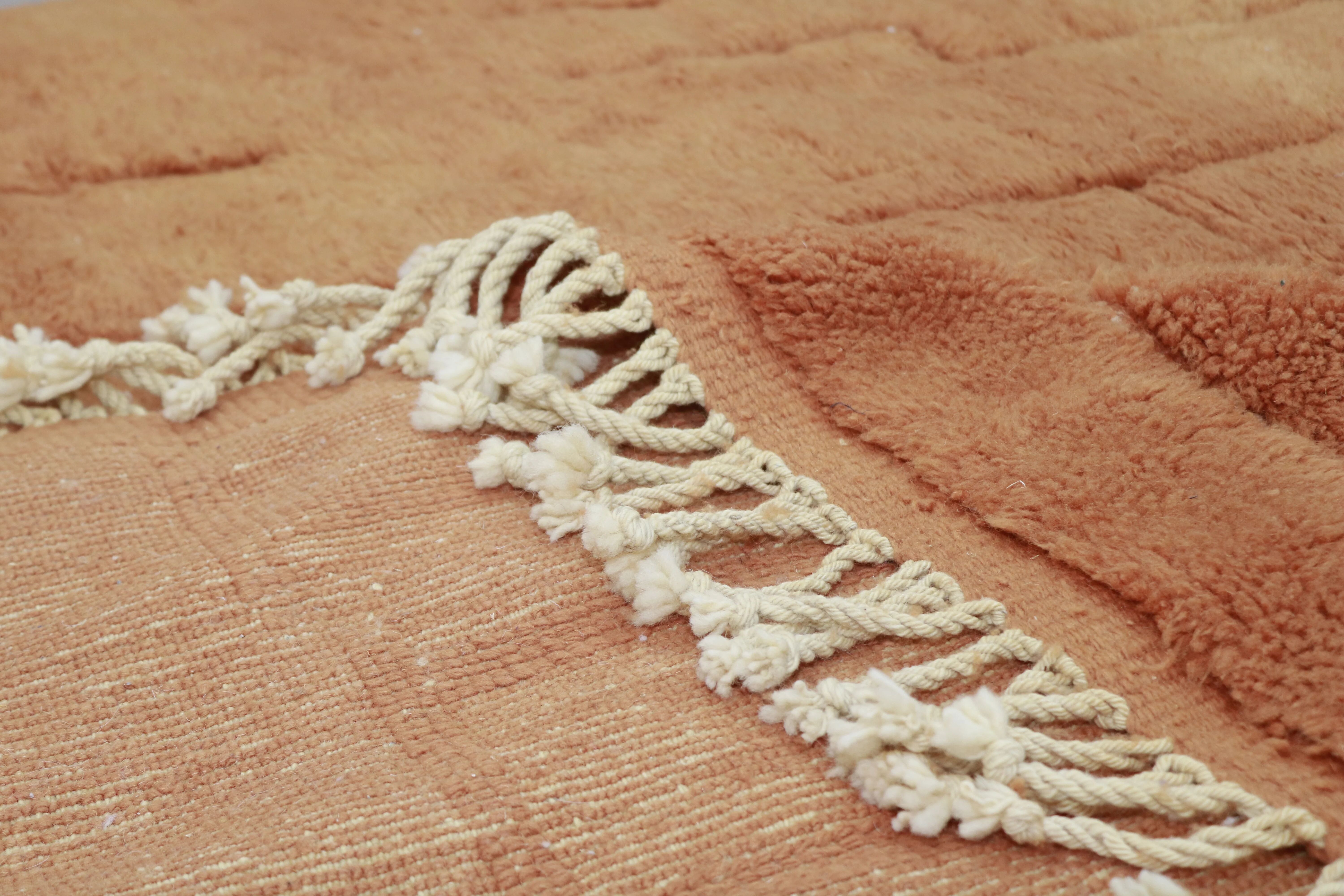 Large Mrirt rug 330×310 cm – Luxury Berber rug in terracotta wool, GO-969