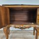 1950s Chippendale bedside tables with black glass