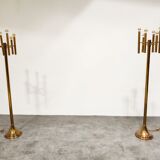 Pair of brass Sciolari floor lamps, 1970s