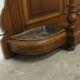 Vestiaire Napoléon III en noyer fin 19e, 3 miroirs, marbre
