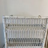 White wicker wall shelf