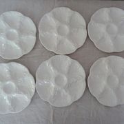 6 Plates with oysters white manufacture GIEN old