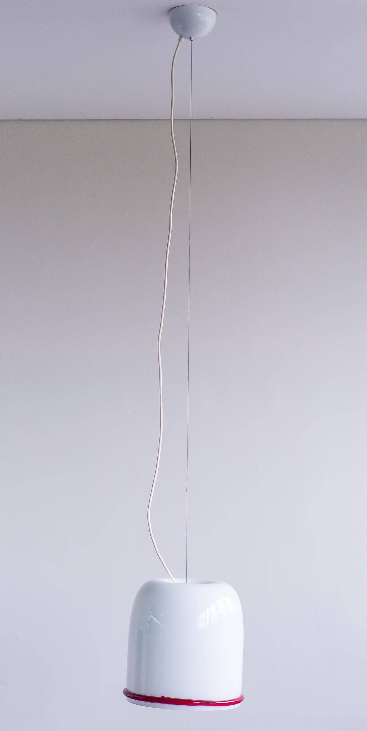 Glass pendant by Ettore Sottsass for Vistosi, Italy, 1970s