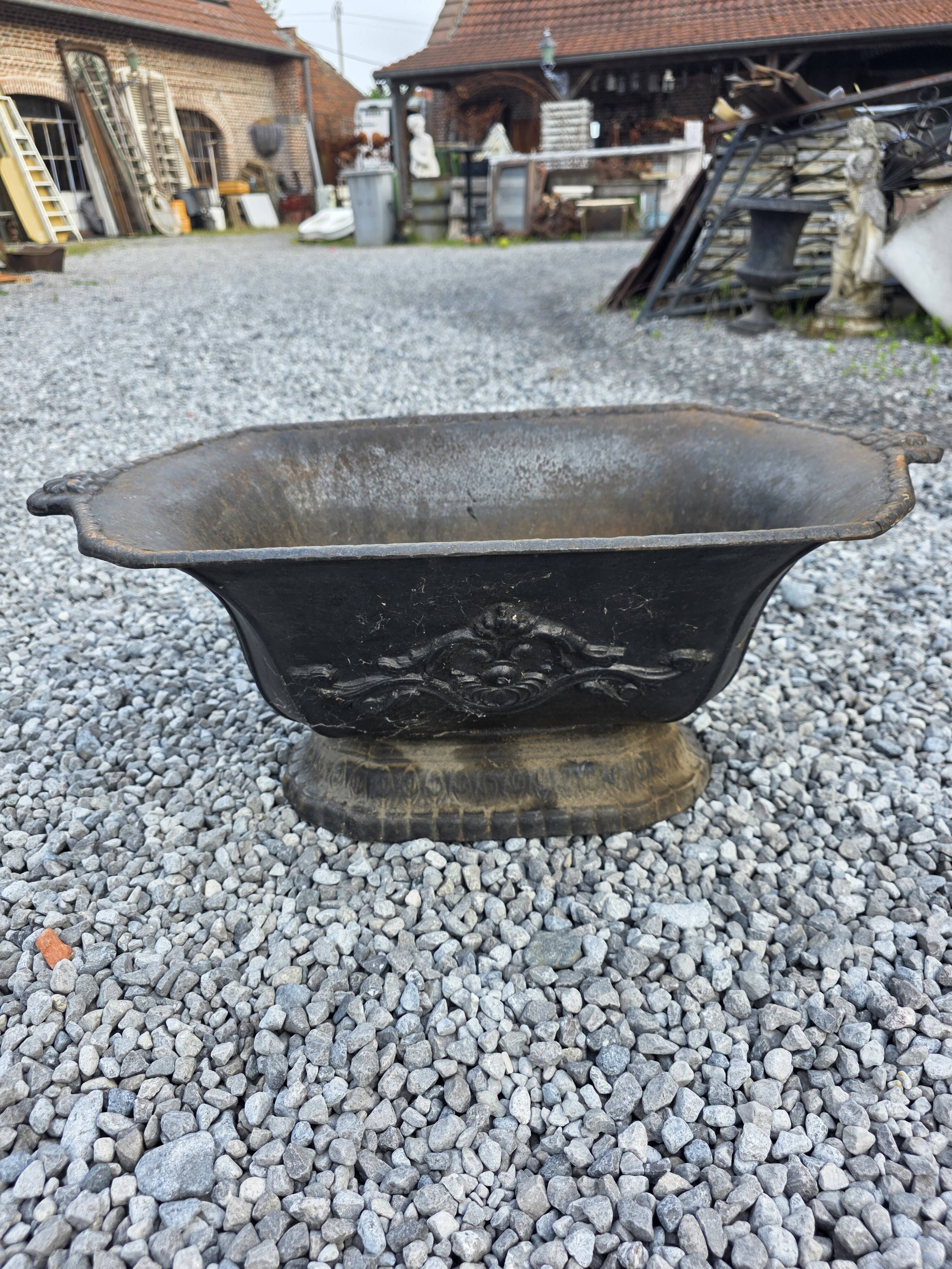 Antique cast iron planter