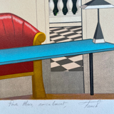 Large Interior Litography of a Villa