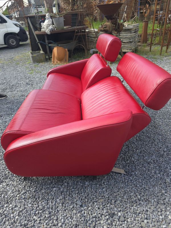 Canapé Steiner en cuir rouge