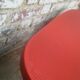 Lot of 6 red chairs in faux leather metal compass feet