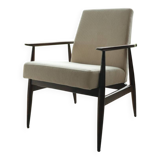 Scandinavian beige corduroy armchair, modern design H.Lis