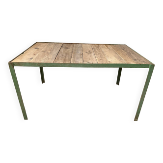 Table à dîner métal et bois