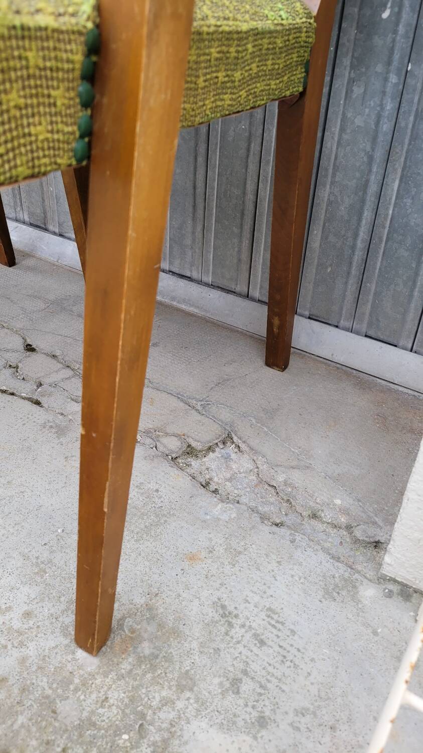 Pair of vintage bridge armchairs 1950s designer compass feet