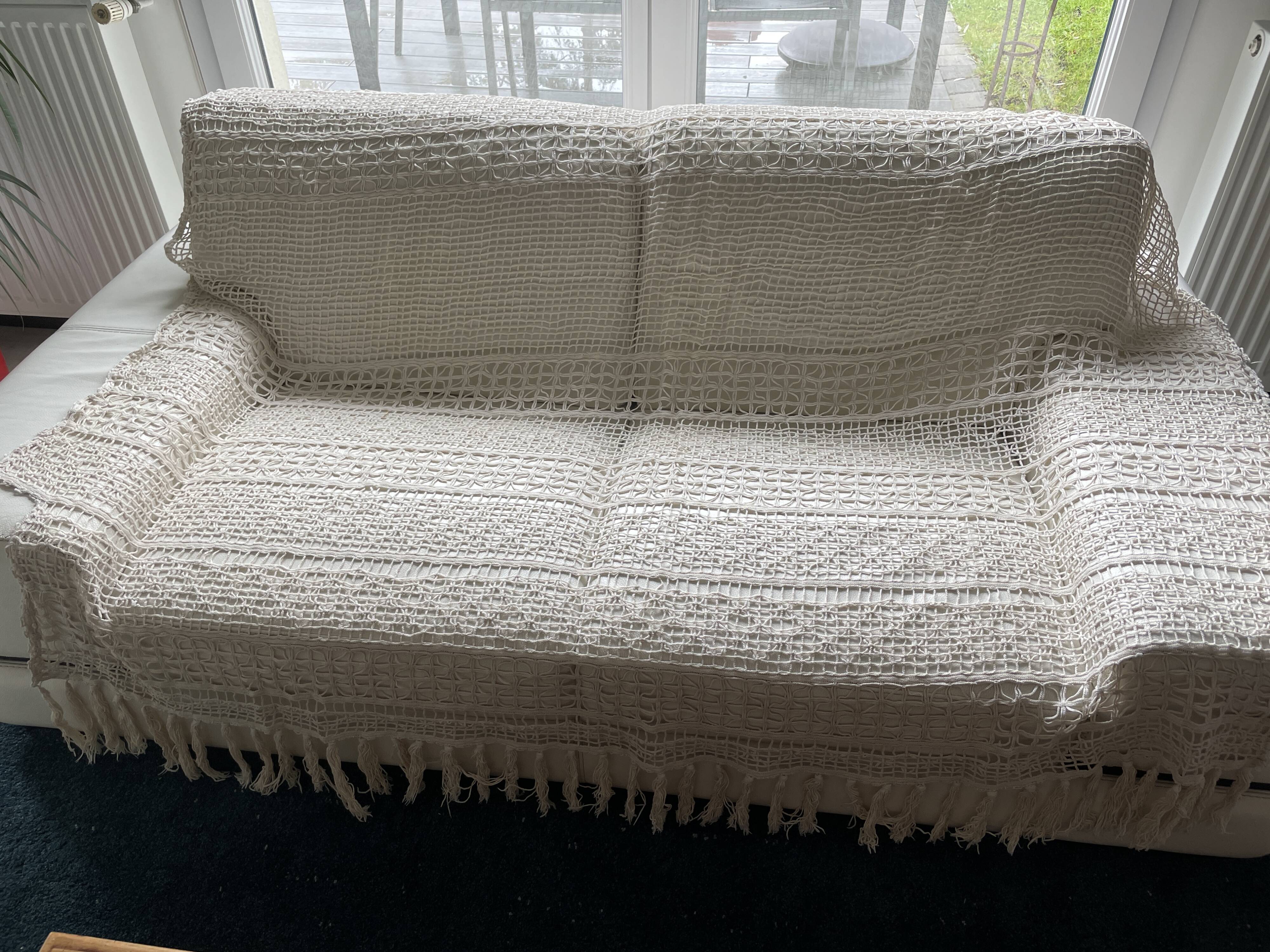 Bedside rug - throw in old cotton thread