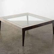 Table basse sur mesure en shagreen et laiton