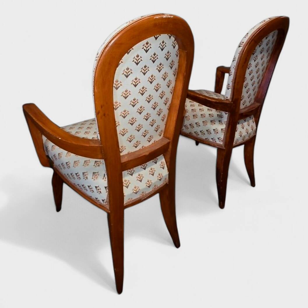 Paire de fauteuils "Bridge" Art Déco – Circa 1940