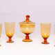 Set of four glasses and a sugar bowl Murano, Europe, 1960s
