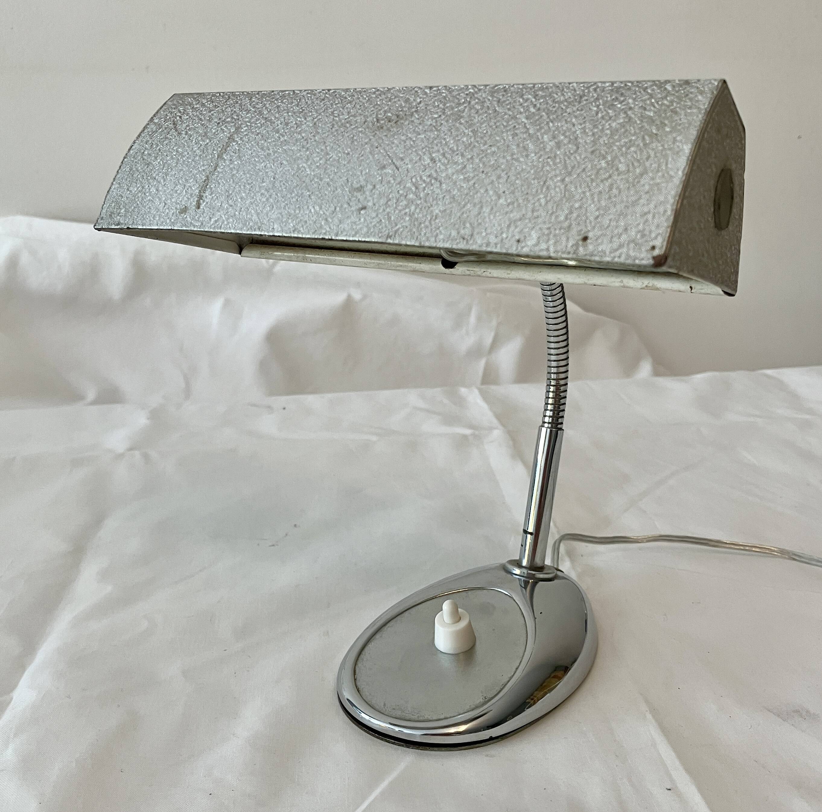1960s steel and chrome desk lamp