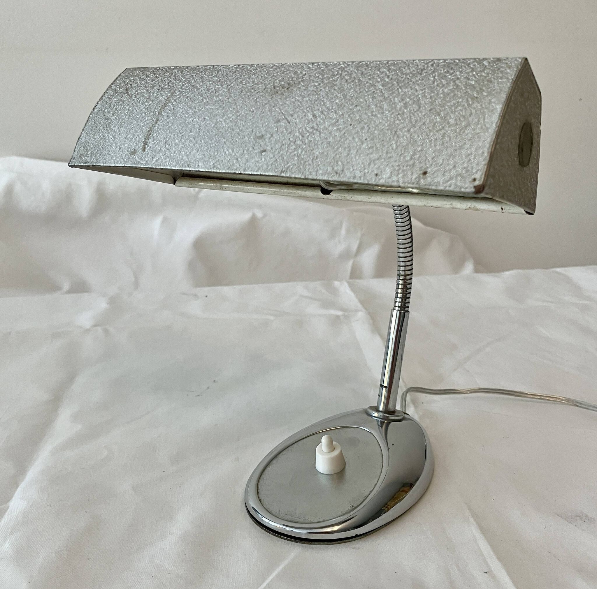Lampe de bureau acier et chrome années 60