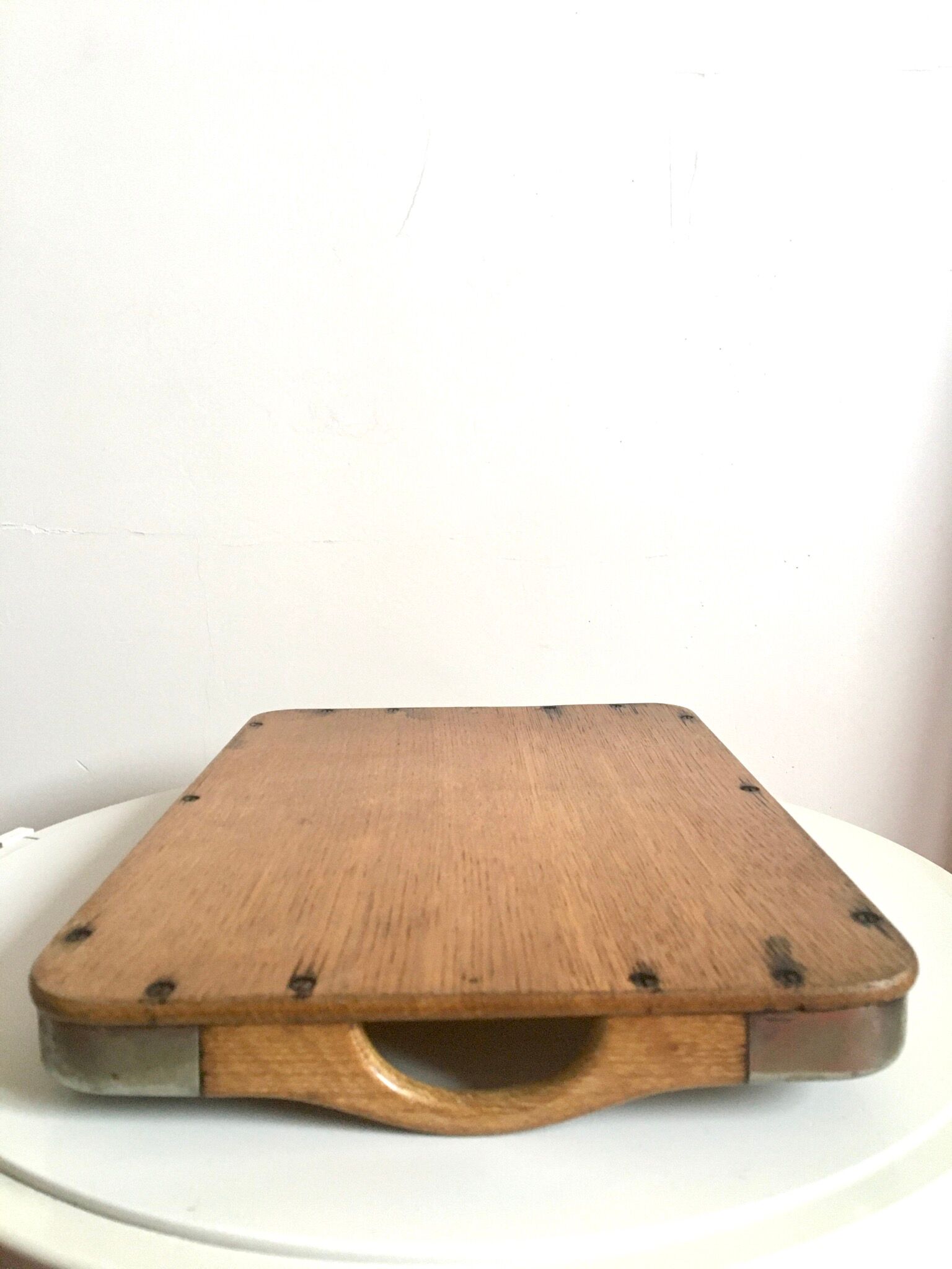 Wooden and metal tray 50s