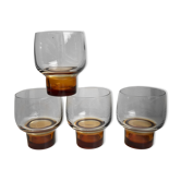 Lot de 4 verres à vin design années 70