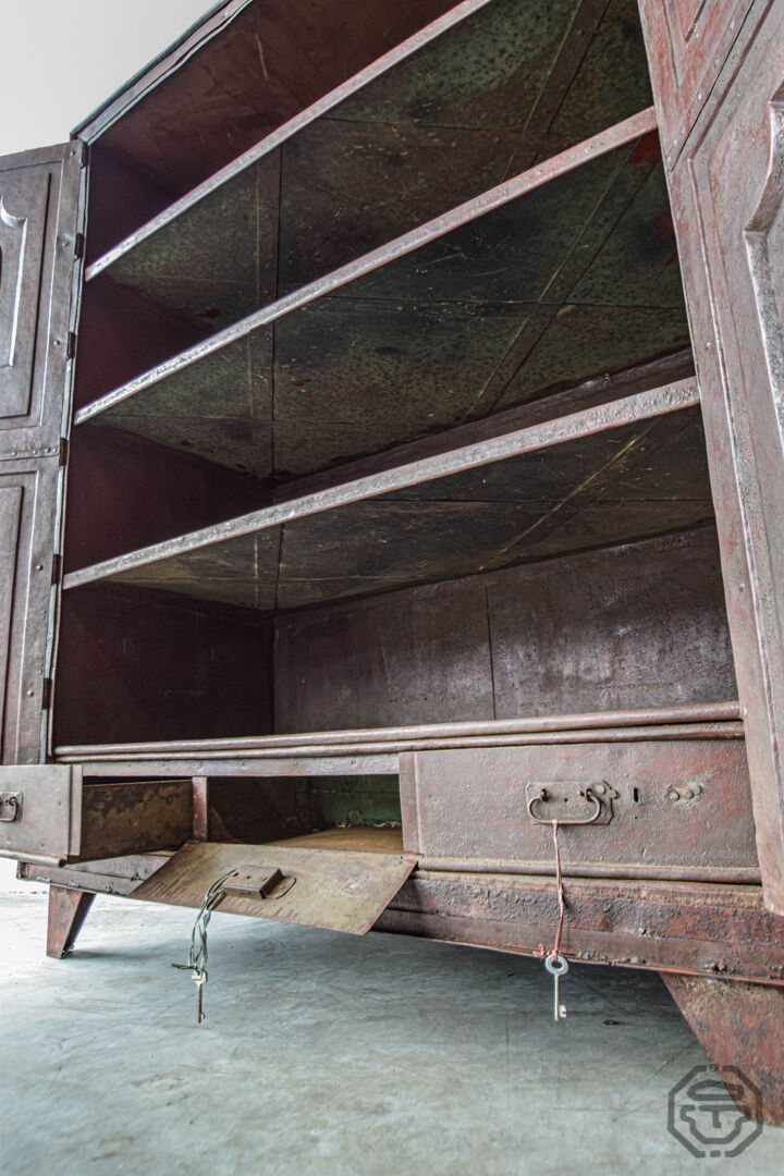 19th-century riveted construction cabinet