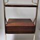 Bedside design in wood and gold metal 50s/60s