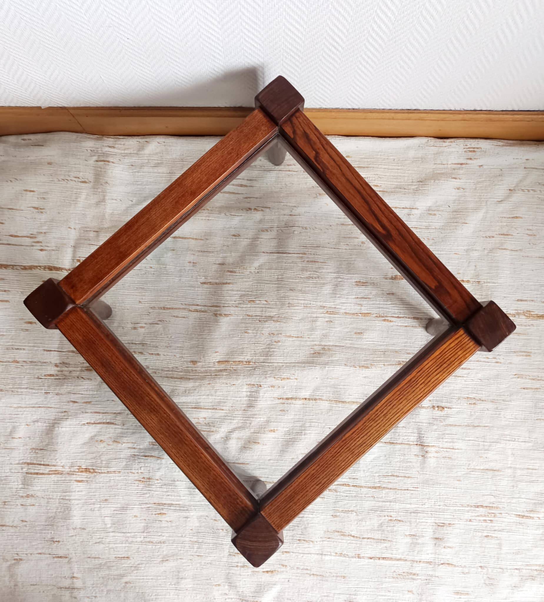 Scandinavian coffee table in wood and glass