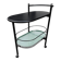 Black oval drinks trolley / bar cart / 1980s