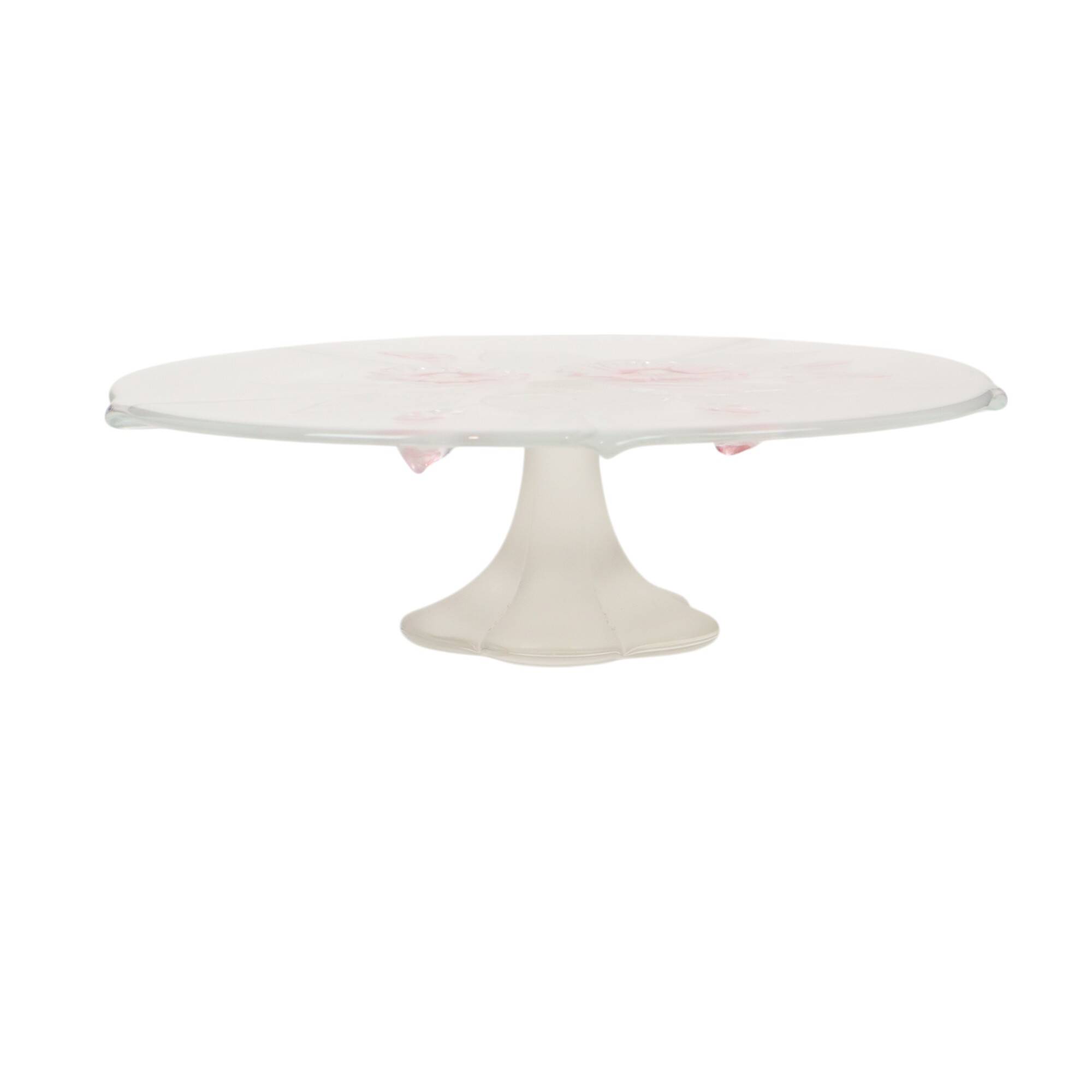 Vintage Glass Cake Stand Cake Plateau Flowers Mikasa Calypso