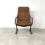 Mid-Century Wicker lounge chair by Dirk Van Sliedrecht, 1960's, Netherlands