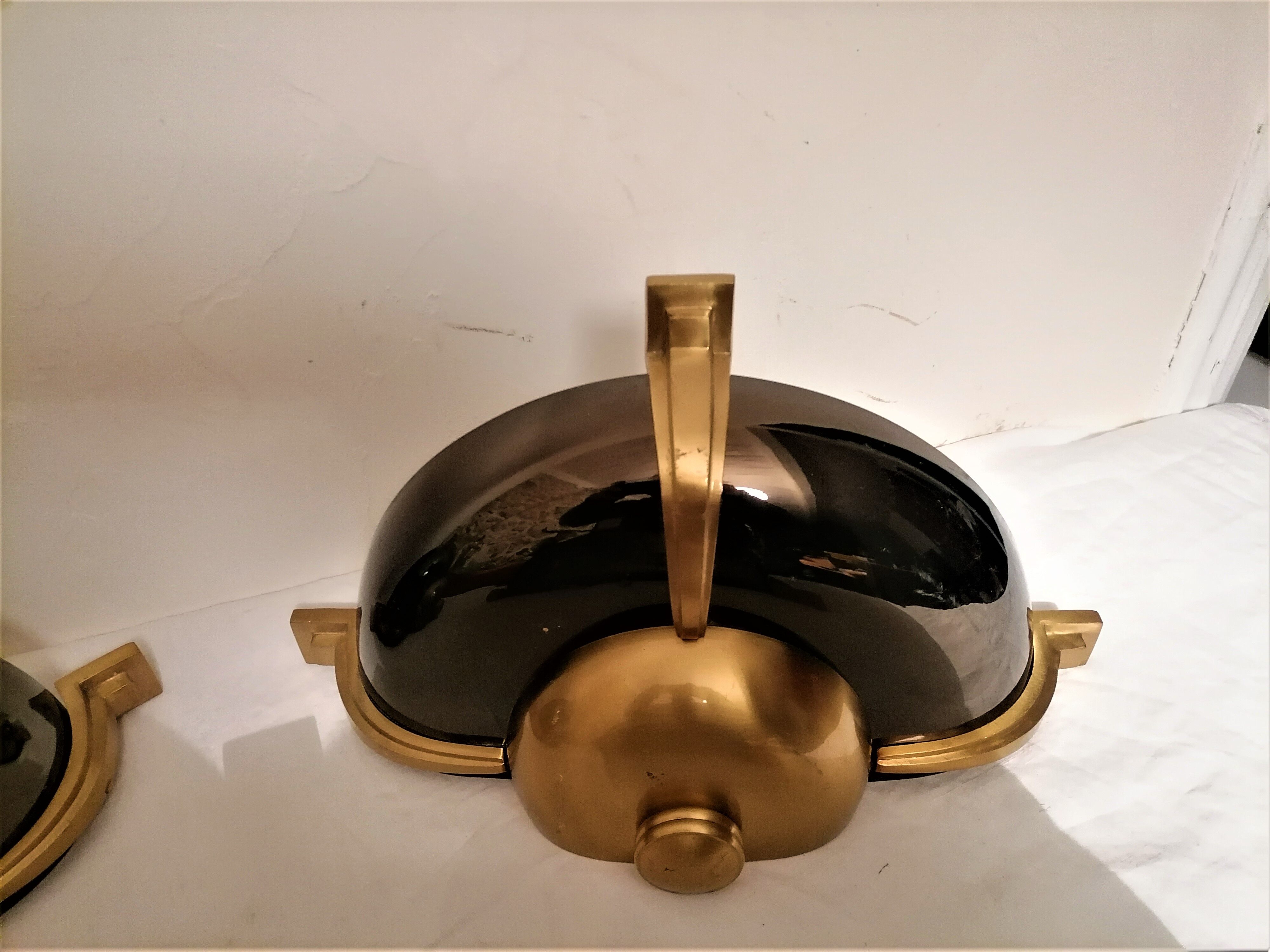 Suite of 3 art deco wall lamps