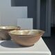 Duo of ceramic bowls interior glazed exterior matt raw earth